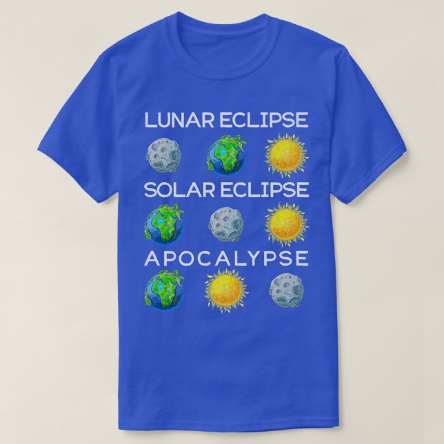 Camiseta Mens Lunar Eclipse Solar Eclipse Apocalypse Scienc (Frente do Design)
