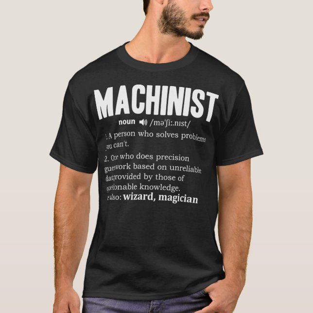 Camiseta Mens Machinist Definition Engine Noun CNC (Frente)