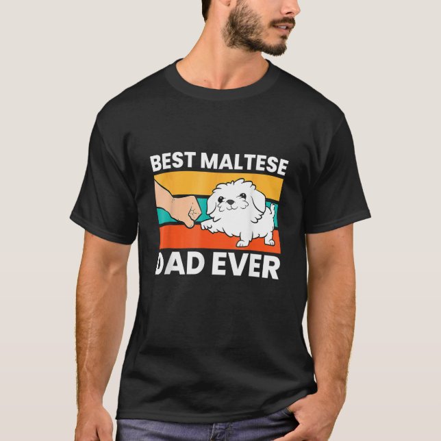 Camiseta Mens Maltese Dad Best Maltese Dad Ever (Frente)