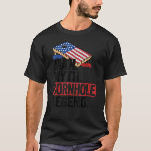 Camiseta Mens Man Myhole Cornhole Legenda Dos Eua Flag Corn