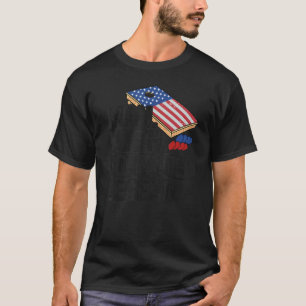 Camiseta Mens Man Myhole Cornhole Legenda Dos Eua Flag Corn