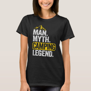 Camiseta Mens Man Myth Acampando Legenda do Campo Exterior