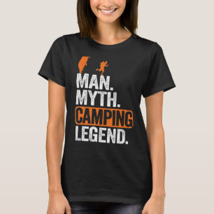 Camiseta Mens Man Myth Acampando Lenda Diversão do Urso Pia