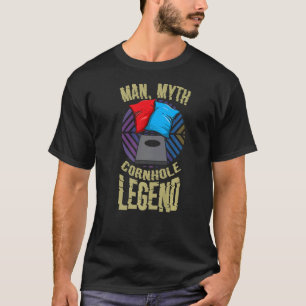 Camiseta Mens Man Myth Cornhole Legend