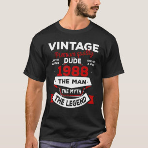Camiseta Mens Man Myth Legend 1988 35º Aniversário Para 35 