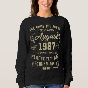 Camiseta Mens Man Myth Legend agosto de 1987 35º aniversári