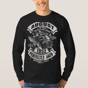 Camiseta Mens Man Myth Legend August 1952 70 aniversário 70