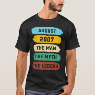 Camiseta Mens Man Myth Legend August 2007 15 Aniversário 1