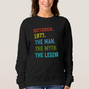 Camiseta Mens Man Myth Legend outubro de 1977 45º aniversár