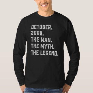 Camiseta Mens Man Myth Legend outubro de 2009 13 Aniversári