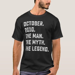 Camiseta Mens Man Myth Legend outubro de 2010 12 Aniversári