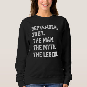 Camiseta Mens Man Myth Legend setembro de 1987 35º Aniversá