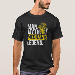 Camiseta Mens Man Myth Mechanic Legend Car Garage Pai M