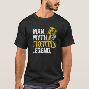 Camiseta Mens Man Myth Mechanic Legend Car Garage Pai M