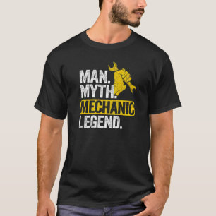 Camiseta Mens Man Myth Mechanic Legend Car Garage Pai M