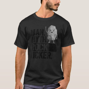 Camiseta Mens Man Myth Rock Licker Pai Vovô Piada Geologia