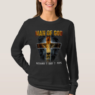 Camiseta Mens Man Of God Husband Pai Pop