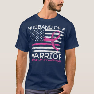Camiseta Mens Marido de Um Cancer de Mama do Guerreiro para