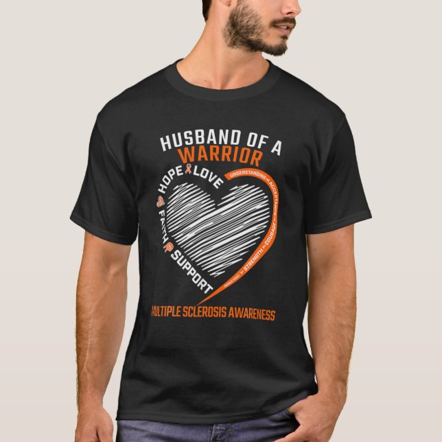 Camiseta Mens Marido De Um Guerreiro Com Esclerose Múltipla (Frente)