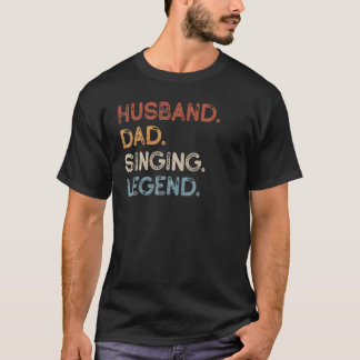 Camiseta Mens Marido Pai Cantando Lenda Vintage Singer Fa