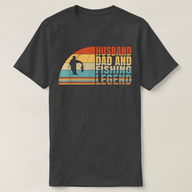 Camiseta Mens Marido Pai E Legenda De Pesca, Pescador Fis (Frente do Design)
