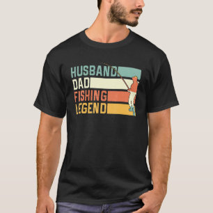 Camiseta Mens Marido Pai Legenda de Pesca Pescador Vintage