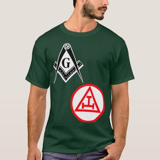 Camiseta Mens Mason Royal Arch Split T Masonic York Rite (Frente)