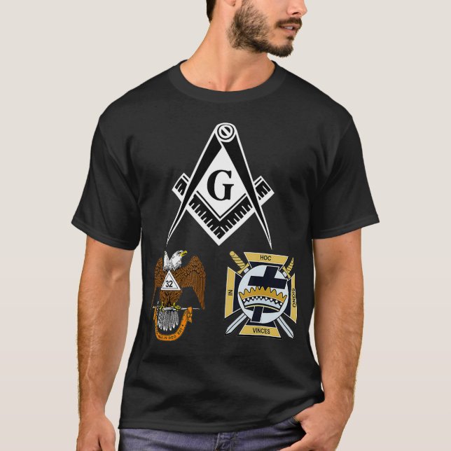 Camiseta Mens Mason Scottish York Rite T Masonic Tee (Frente)