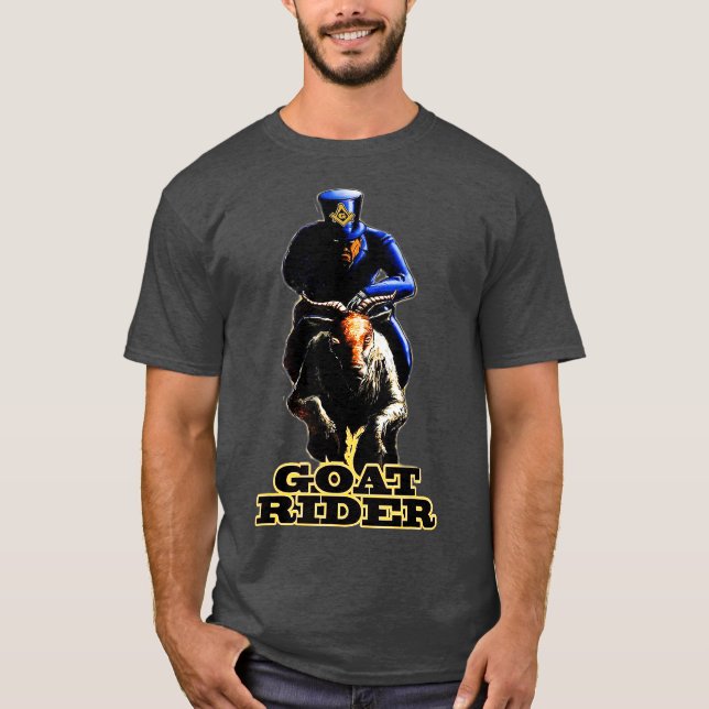 Camiseta Mens Masonic Goat Rider T Mason (Frente)