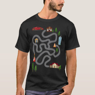 Camiseta Mens Maze Race Car Track Gifs para Pai Back Rub Pl
