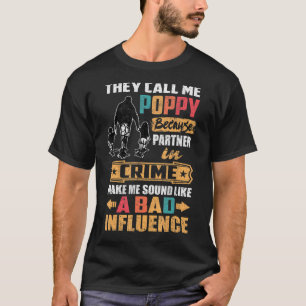 Camiseta Mens Me Chamam De Poppy Porque Parceiro No Crime