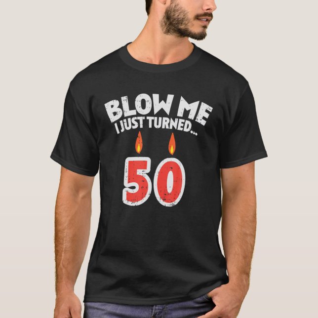 Camiseta Mens Me Explodem Eu Tornei 50 50º Aniversário Gag  (Frente)