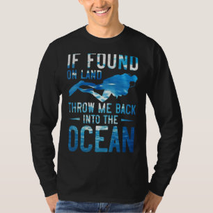 Camiseta Mens Me Jogam De Volta No Oceano Scuba Merging Di