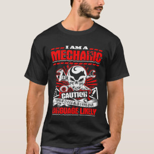 Camiseta Mens Mechanic Dizendo Im Uma Precaução Mecânica