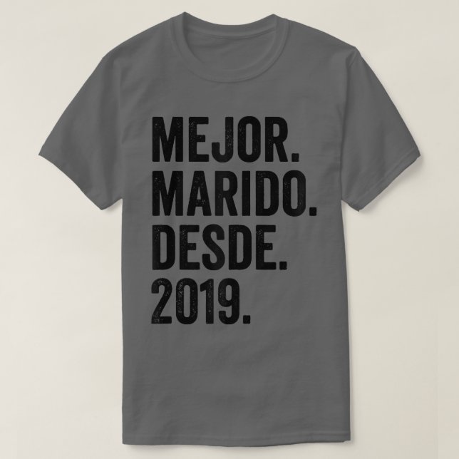 Camiseta Mens Mejor Marido Desde 2019 (Frente do Design)