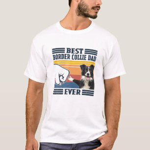 Camiseta Mens Melhor Pai De Collie De Borda De Cachorro Eng