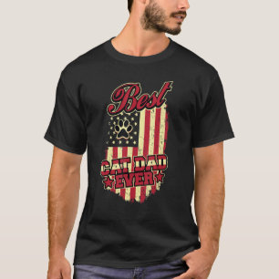 Camiseta Mens Melhor Pai De Gato Alguma Vez Patriótico Padr