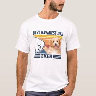 Camiseta Mens Melhor Pai Havanês Nunca Mais Engraçado Cacho