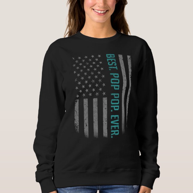 Camiseta Mens Melhor Pop de Pop Nunca Presente De Bandeira  (Frente)