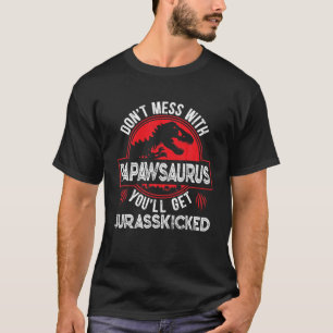 Camiseta Mens Men Distressed Papawsaurus Dinosaur T Rex Fat