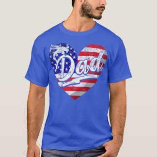 Camiseta Mens Men Patriótica American Flag Heart Luta D