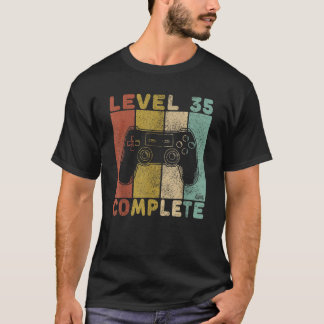 Camiseta Mens Mens 35º aniversário Homens Jogos Nível 35 Co