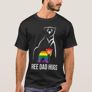 Camiseta Mens Mens Abraços De Pai Livre Orgulho gay Lgbt Ho