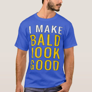 Camiseta Mens Mens Cabeça Sálida Eu Faço A Cabeça Sálida Pa