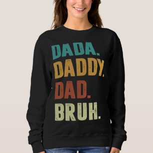 Camiseta Mens Mens Dada Pai Pai Bruh Vintage Retro Padre