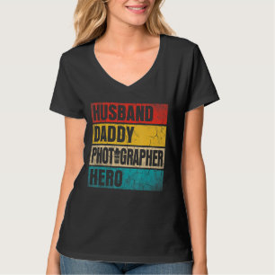 Camiseta Mens Mens Marido Pai Fotógrafo Herói Pais