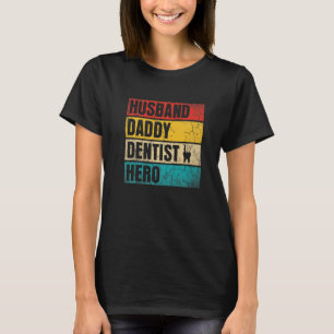 Camiseta Mens Mens Pai Dentista Hero Dia de os pais