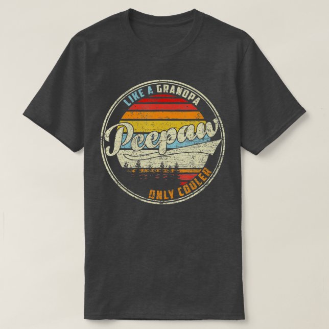 Camiseta Mens Mens PEEPAW como um vovô APENAS PAPA D (Frente do Design)