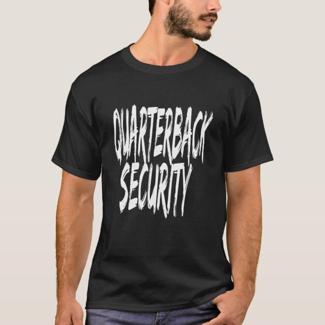 Camiseta Mens Mens Quarterback Security Sarcastic Football (Frente)