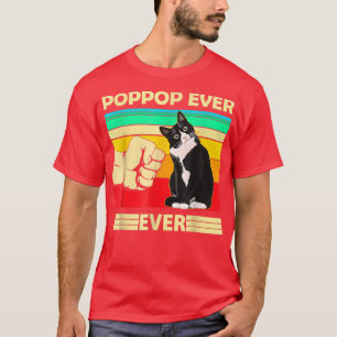 Camiseta Mens Mens Vintage Melhor Pop De Cat PopPop Ever Bu
